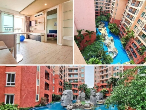 1BR Condo for Rent at Seven Seas Condo Jomtien, Pattaya | 36 sqm | 8th Floor | Lagoon Pool View