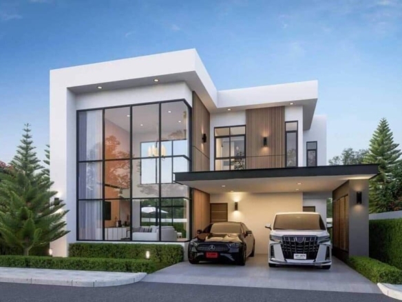 东区在建现代风格别墅，双层挑高客厅，占地200平米3居室