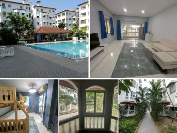 1BR Condo for Sale at Baan Suan Lalana, Pattaya | 59 sqm | Ground Floor | Garden View | Spanish Style