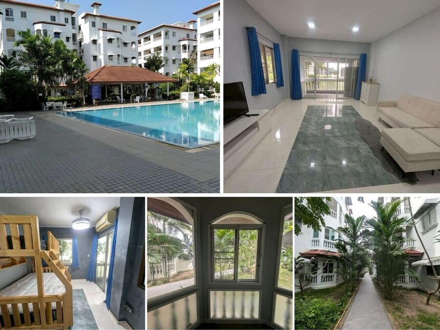 1BR Condo for Sale at Baan Suan Lalana, Pattaya | 59 sqm | Ground Floor | Garden View | Spanish Style