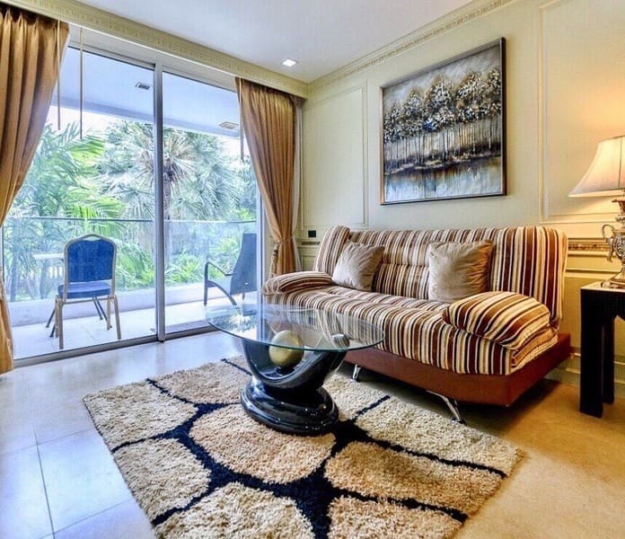 1BR Condo for Rent at The Cliff Pattaya, Pattaya | 49 sqm | 2nd Floor | Garden View