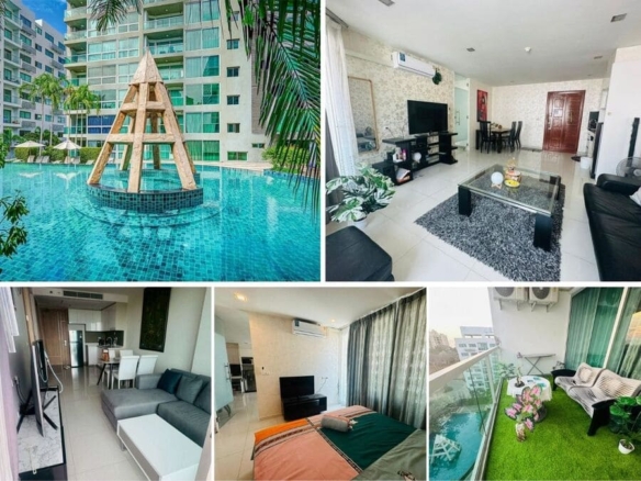 1BR Condo for Sale at Club Royal, Pattaya | 61 sqm | Building A, 8th Floor | Sea View & Pool View | Corner Unit