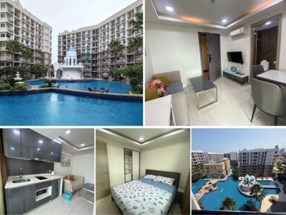 1BR Condo for Rent at Arcadia Beach Continental | 26 sqm | Building E, 8th Floor | Lagoon Pool View
