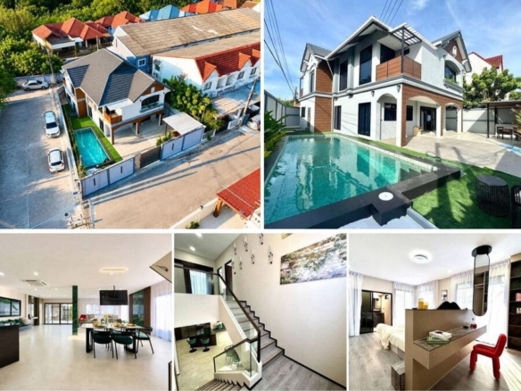 5BR Two-Storey Pool Villa for Sale at Country Club Villa, East Pattaya｜316 sqm Land｜Near Makro Foodservice