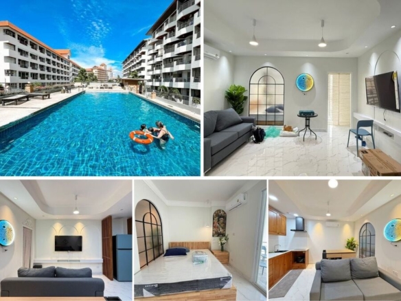 1BR Condo for Rent at Jomtien Plaza Residence, Pattaya | 45 sqm | Side Sea View