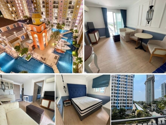 1BR Condo for Sale at Seven Seas Côte d’Azur, Pattaya | 32 sqm | Building B, 4th Floor | Resort-Style Lagoon Pool