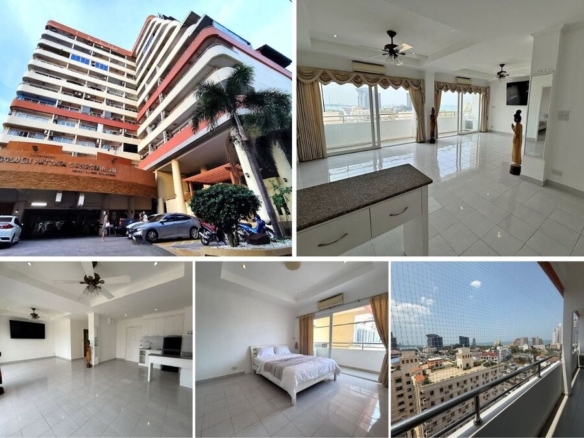 1BR Condo for Sale at Golden Pattaya Condominium, Pattaya | 65 sqm | 12th Floor | Partial Sea View