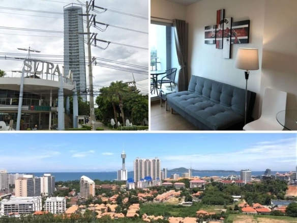 1BR Condo for Sale at Supalai Mare, Pattaya | 45 sqm | 23rd Floor | Sea View | With Long-Term Tenant
