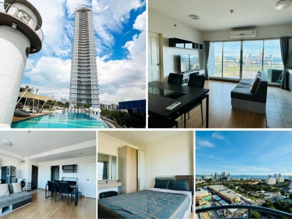 2BR Condo for Sale at Supalai Mare, Pattaya | 72 sqm + 12 sqm Parking | 29th Floor | Sea View