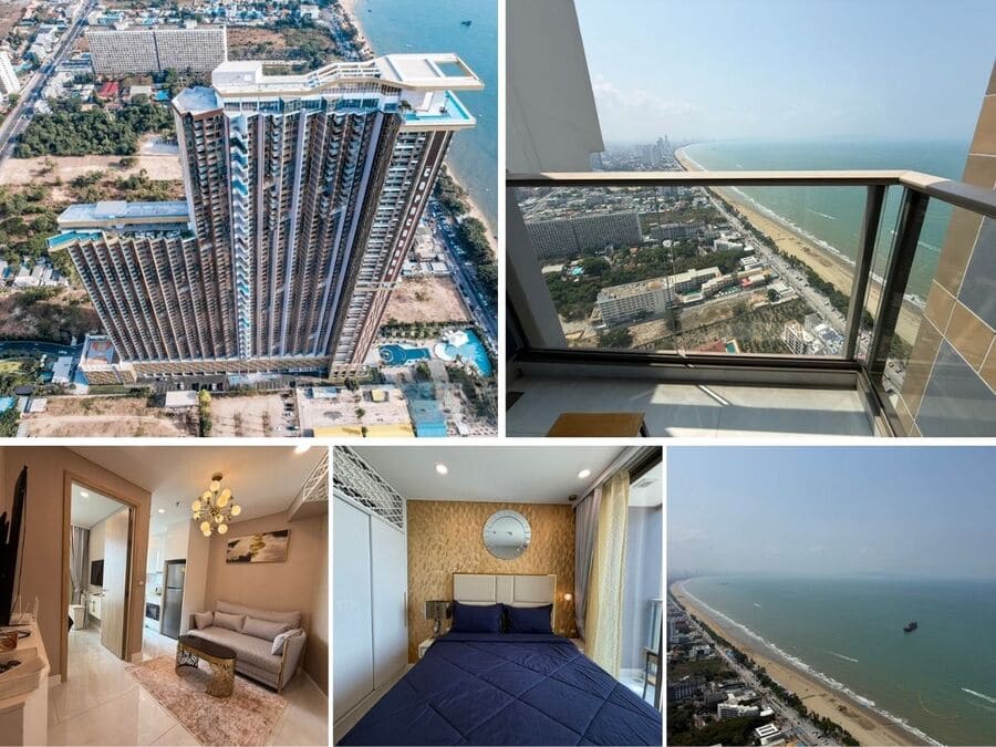 1BR Condo for Sale at Copacabana Beach Jomtien, Pattaya | 29 sqm | 55th Floor | Wide Sea View