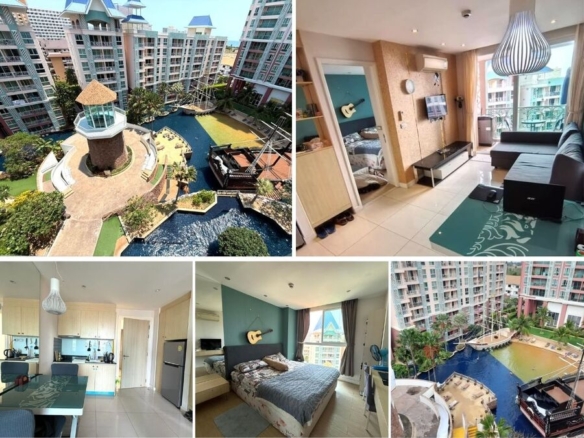 1BR Condo for Sale at Grande Caribbean, Pattaya | 36 sqm | 7th Floor, Pool View| Lagoon Pool