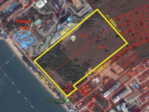 100,000 sqm Beachfront Land for Sale at Dongtan Beach, Pattaya | Near Water Park