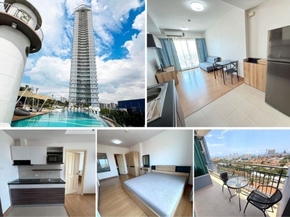 1BR Condo for Rent at Supalai Mare, Pattaya | 32 sqm | 19th Floor | Sea View