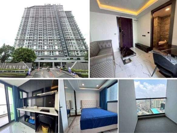 1BR Condo for Sale at Arcadia Millennium Tower, Pattaya | 29 sqm | 35h Floor | Partial Sea View