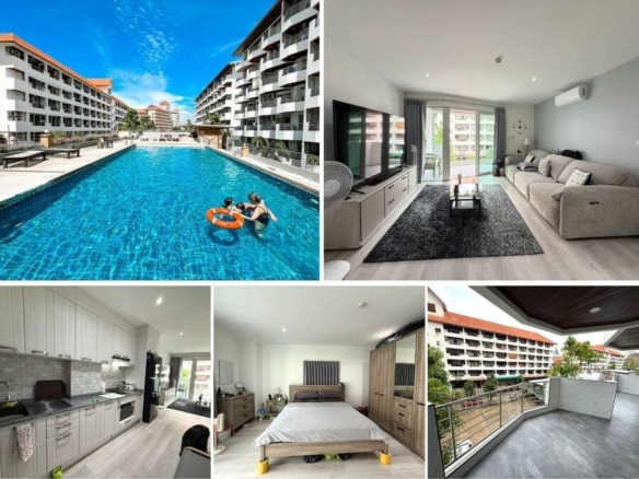 2BR Condo for Sale at Jomtien Plaza Residence, Pattaya | 92 sqm | Building A | 3rd Floor | Courtyard View