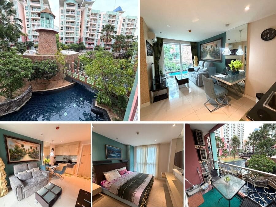 1BR Condo for Rent at Grande Caribbean, Pattaya | 37 sqm | Pool View