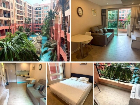 1BR Condo for Sale at Seven Seas Condo Jomtien, Pattaya | 36 sqm | Building B | 4th Floor | Pool View | Lagoon-Style Residence