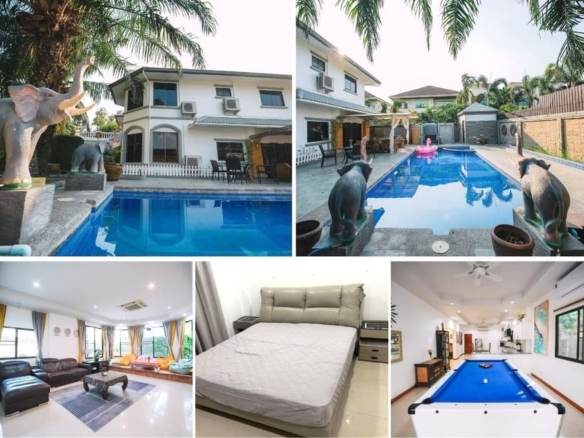 6BR Luxury Pool Villa for Rent in Jomtien, Pattaya | 600 sqm Land | Near Immigration Office