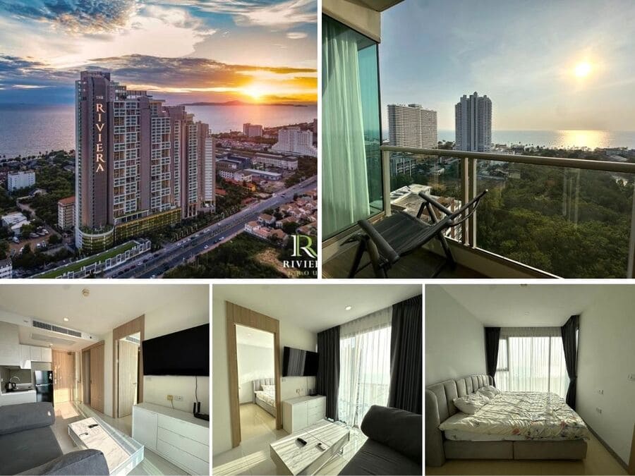 1BR Condo for Rent at The Riviera Jomtien, Pattaya | 35 sqm | 19th Floor | Sea View | Beachfront
