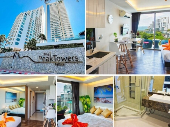 Studio Condo for Sale at The Peak Towers, Pattaya | 30 sqm | Building A | 11th Floor | Sea View