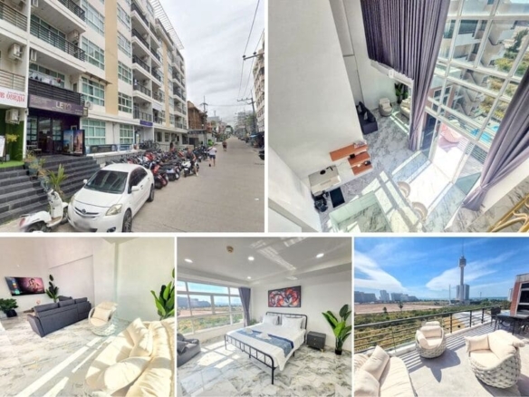 2BR Duplex Penthouse for Sale at The Ocean Pearl, Pattaya | 160 sqm | 7th Floor | Sea View | Adjacent to Park Night Market