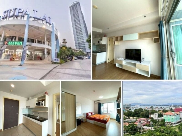 1BR Condo for Sale at Supalai Mare, Pattaya | 45 sqm | 18th Floor | Partial Sea View | Adjacent to the Fruit Market