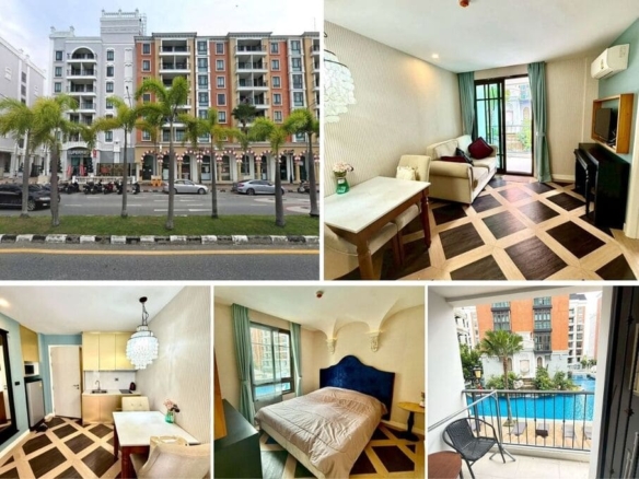 1BR Condo for Sale at Espana Condo Resort, Pattaya | 35 sqm | Building B | 2nd Floor | Pool View