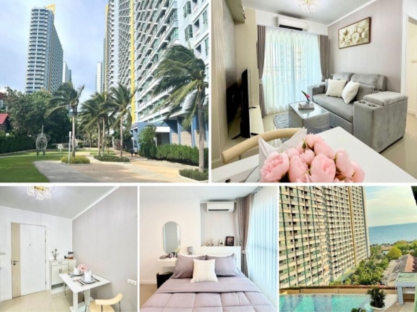 1BR Condo for Sale at Lumpini Jomtien, Pattaya | 29 sqm | Building C, 10th Floor | Side Sea View | Newly Renovated
