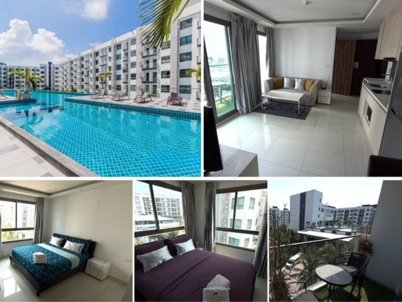 2BR Condo for Sale at Arcadia Beach Resort, Pattaya | 49 sqm | Building A | 5th Floor | Pool View | Lagoon Pool