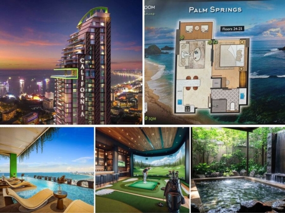 1BR Off-Plan Condo for Sale at The Riviera California, Pattaya | 40 sqm | 24th Floor | Pattaya Bay View