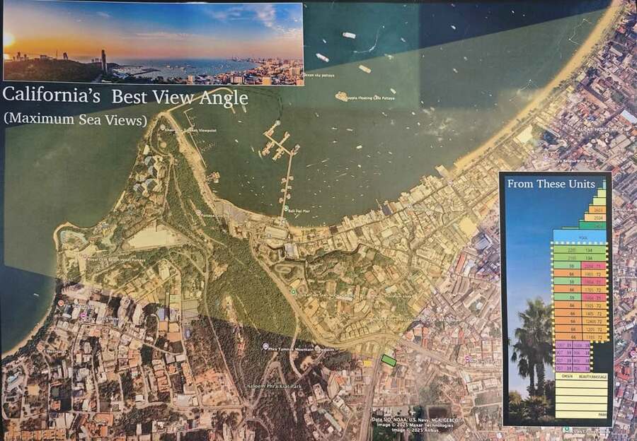 期房转售 | The Riviera California 里维拉加州，40平米1居室24楼芭提雅湾海景