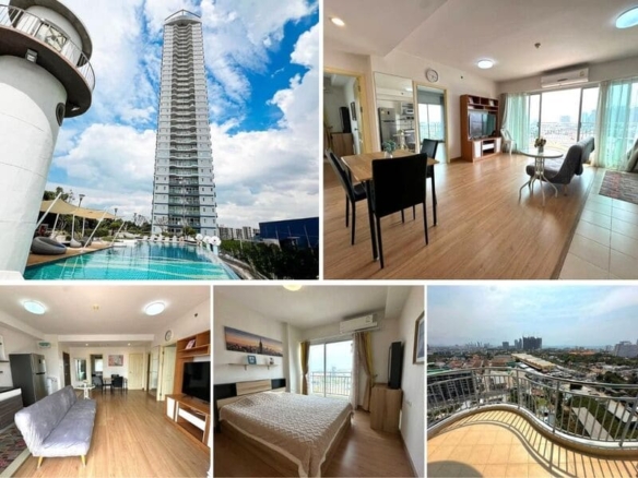 2BR Condo for Sale at Supalai Mare, Pattaya | 84 sqm | 17th Floor | Partial Sea View | Adjacent to the Fruit Market