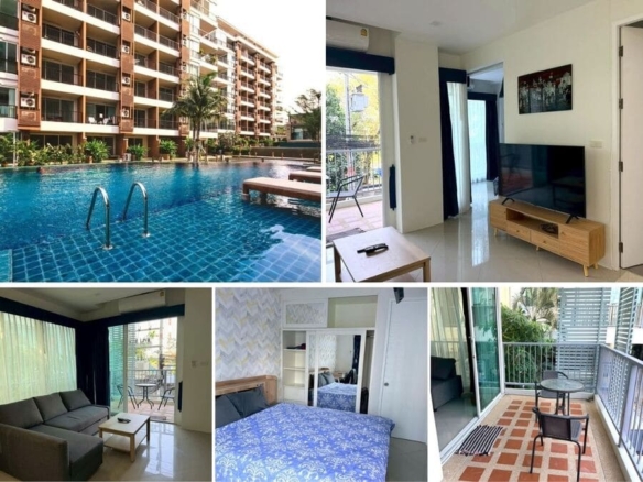2BR Condo for Rent at Diamond Suites Resort, Pattaya | 62 sqm | 2nd Floor | Courtyard View