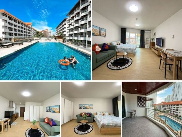 Studio Condo for Rent at Jomtien Plaza Residence, Pattaya | 45 sqm | Building B | 5th Floor | Fully Renovated (B513)