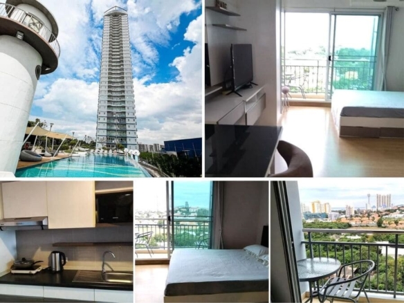 Studio Condo for Rent at Supalai Mare Pattaya｜32 sqm｜14th Floor｜Partial Sea View｜Adjacent to Fruit Wholesale Market