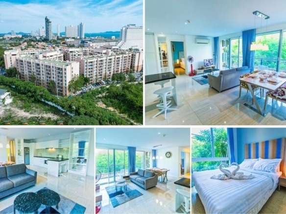 2BR Condo for Sale at Atlantis Condo Resort, Pattaya | 72 sqm | Building C | 2nd Floor | Lagoon Pool