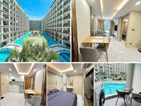 1BR Condo for Sale at Dusit Grand Park 2, Pattaya | 34 sqm | Building C | Ground Floor | Balcony with Direct Pool Access | Lagoon Pool