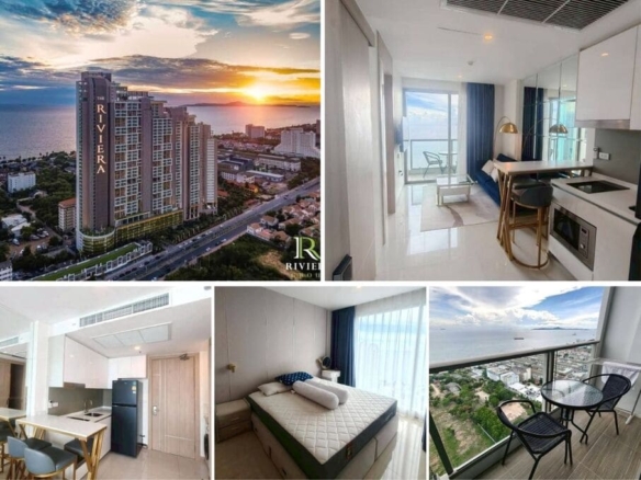 1BR Condo for Rent at The Riviera Jomtien, Pattaya | 35 sqm | 36th Floor | Sea View | Near Jomtien Beach (36B08)