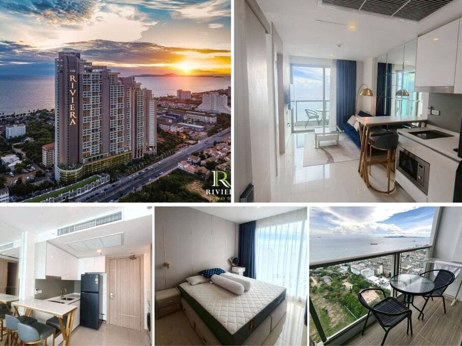 1BR Condo for Rent at The Riviera Jomtien, Pattaya | 35 sqm | 36th Floor | Sea View | Near Jomtien Beach (36B08)
