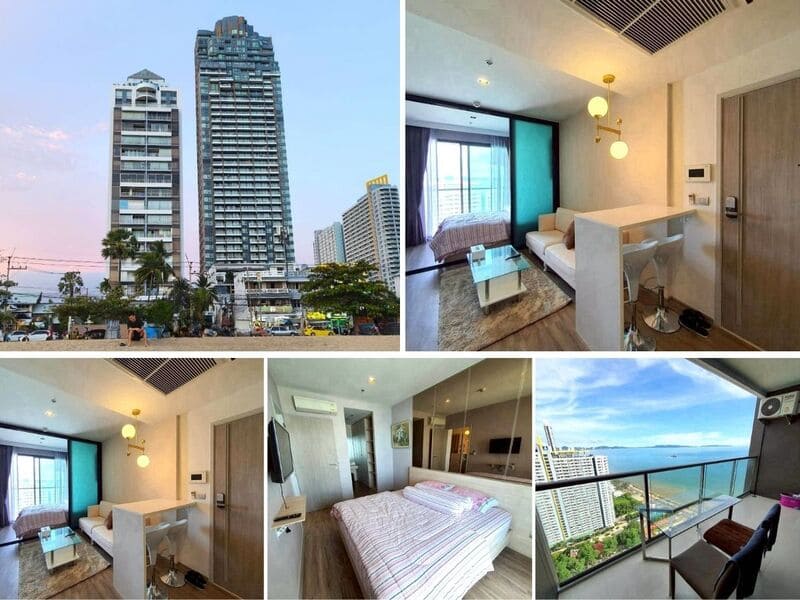 2BR Condo for Sale at Aeras, Pattaya | 46.5 sqm | High Floor | Sea View | Large Balcony | Next to Jomtien Beach