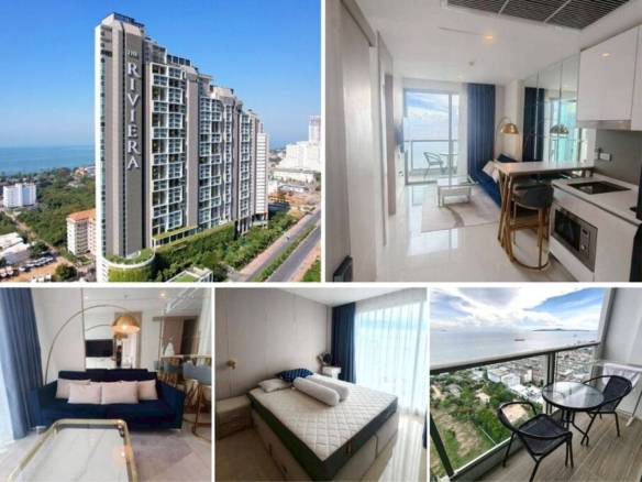 1BR Condo for Rent at The Riviera Jomtien, Pattaya | 35 sqm | 37th Floor | Sea View | Near Jomtien Beach (37B08)