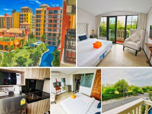 Studio Condo for Sale at Venetian Signature Condo, Pattaya | 25 sqm | 3rd Floor | City View | Lagoon Pool