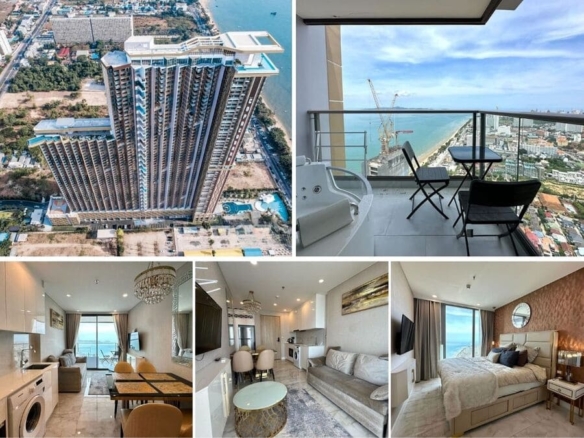 1BR Condo for Rent at Copacabana Beach Jomtien｜39 sqm｜58th Floor｜Sea View｜Adjacent to Jomtien Beach (5806)