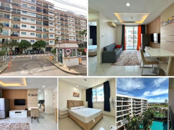 1BR Condo for Rent at Paradise Park｜35 sqm｜Building 2｜7th Floor｜Pool View｜Near Jomtien Beach (2-718)