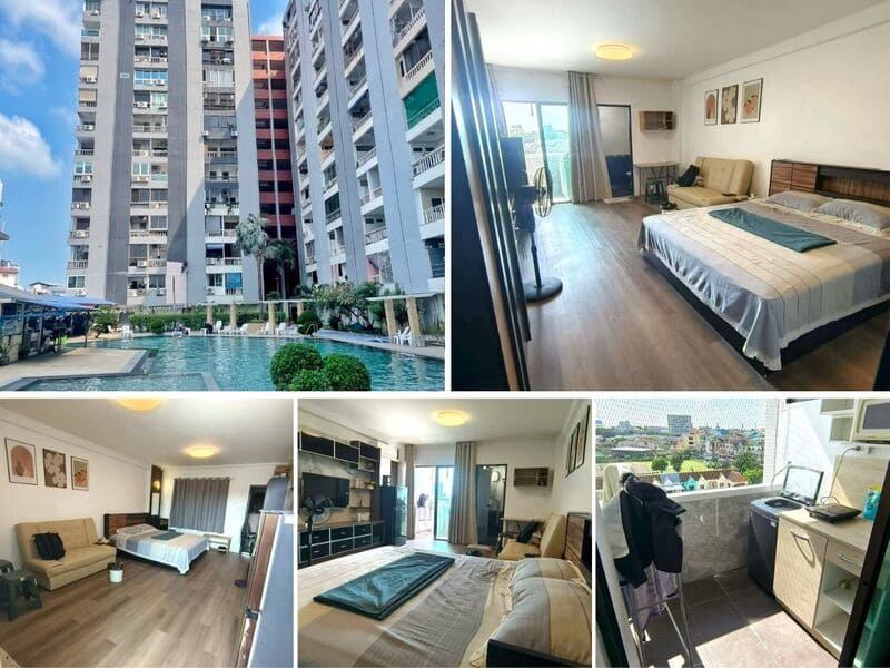 Studio Condo for Rent at 9 Karat Condo|31 sqm|6th Floor|City View|Near Big C Place Pattaya Klang (271)