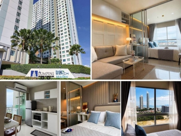 1BR Condo for Sale at Lumpini Seaview Jomtien｜26 sqm｜Building E｜16th Floor｜Sea View｜Fully Renovated｜Adjacent to Jomtien Beach
