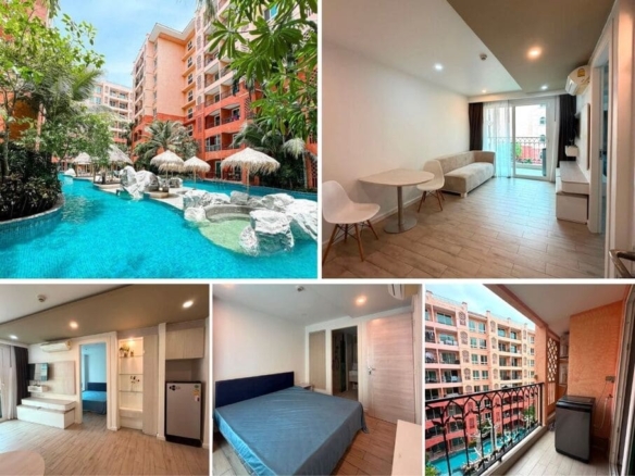‼️ Urgent Sale｜1BR Condo for Sale at Seven Seas Condo Jomtien｜36.5 sqm｜Building E｜5th Floor｜Pool View｜Transfer Fee Included｜Large Lagoon Pool