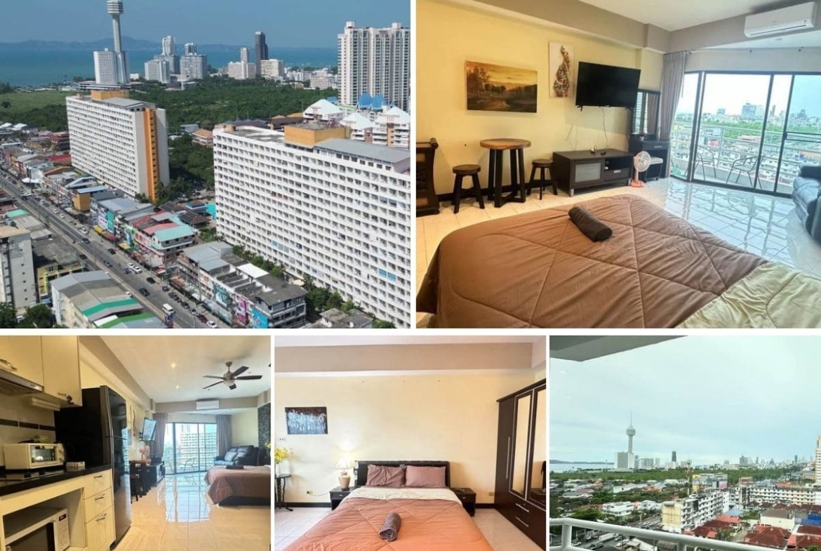 Studio Condo for Sale at View Talay 2A|41 sqm|12th Floor|Partial Sea View|Near Dongtan Beach|Near Jomtien Bus Station