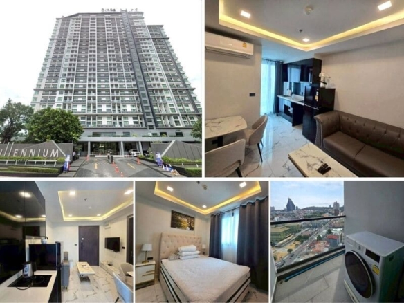 1BR Condo for Sale at Arcadia Millennium Tower｜29 sqm｜24th Floor｜Partial Sea View
