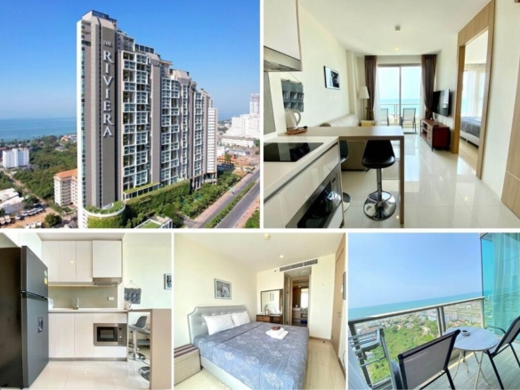 1BR Condo for Sale at The Riviera Jomtien｜35 sqm｜28th Floor｜Sea View｜Near Jomtien Beach